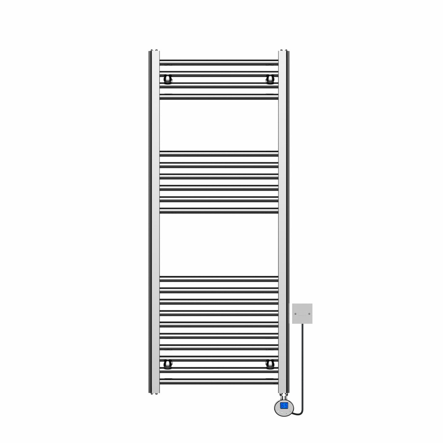 K‑Rail 500 × 800 mm Chrome Towel Rail – 25 mm Tubular Ladder Radiator
