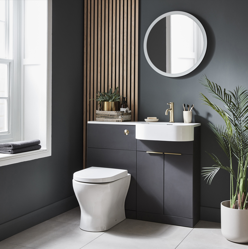 Fusion P Basin Unit – Matt Dark Grey Vanity with Basin