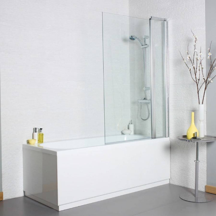 Koncept Straight Square Bath Screen – Frameless Modern Design