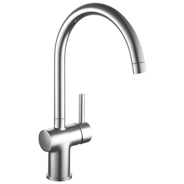 KVIT Plan Kitchen Sink Mixer Tap – Chrome, Swan-Neck, Deck-Mounted