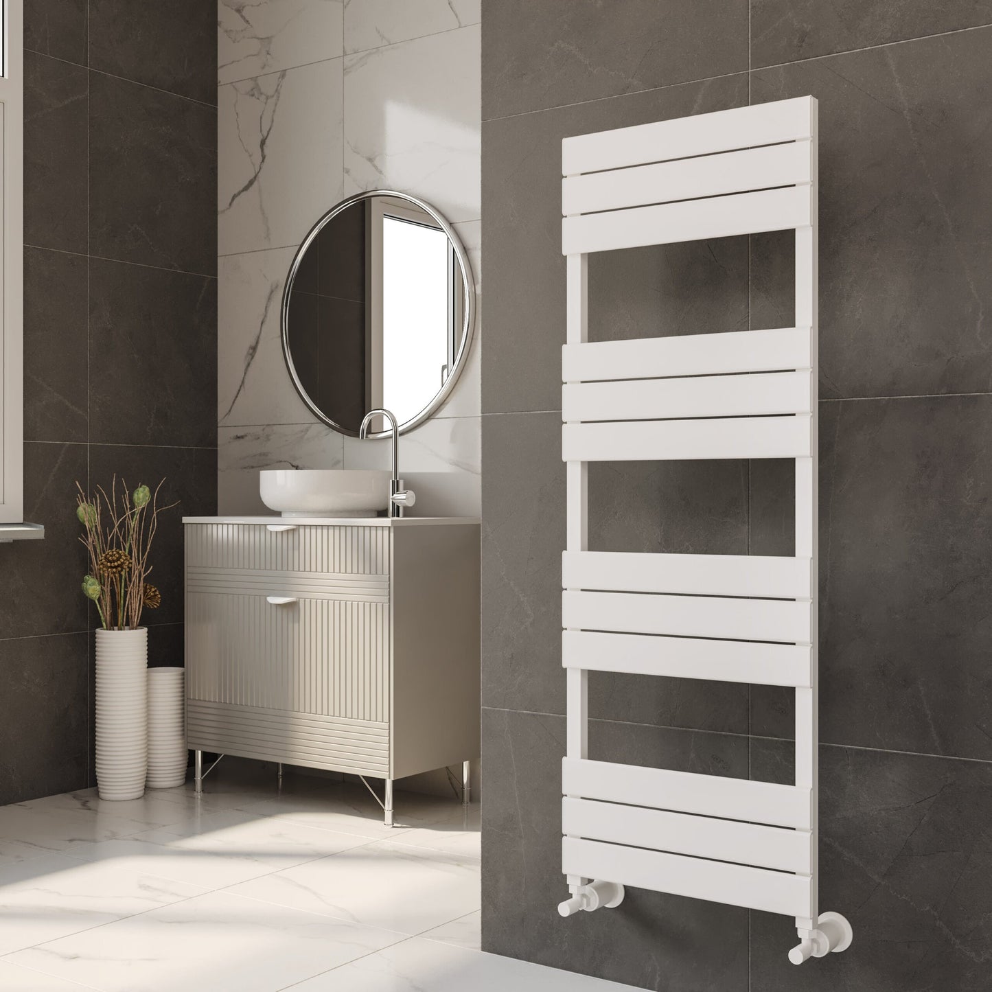 Maple Heated Towel Rail – 1390 x 500mm White
