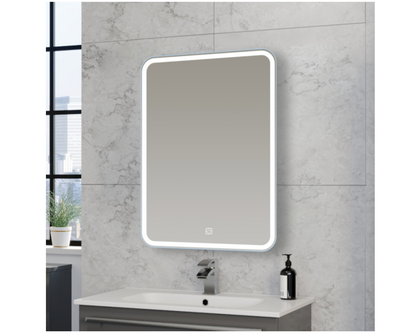 Kartell Alder 700 x 500mm Rectangular LED Mirror MIR003