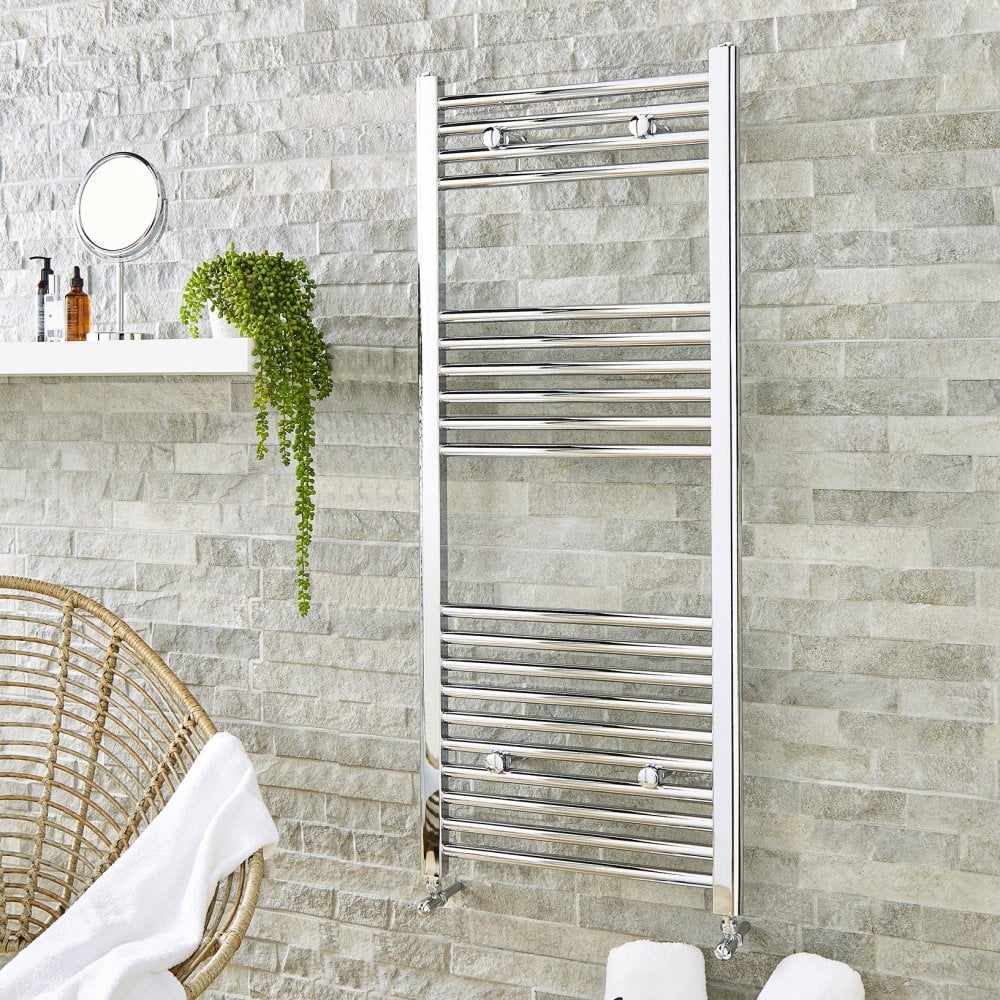 Straight Towel Rail – 400 mm × 1600 mm – Chrome Heated Ladder Rail