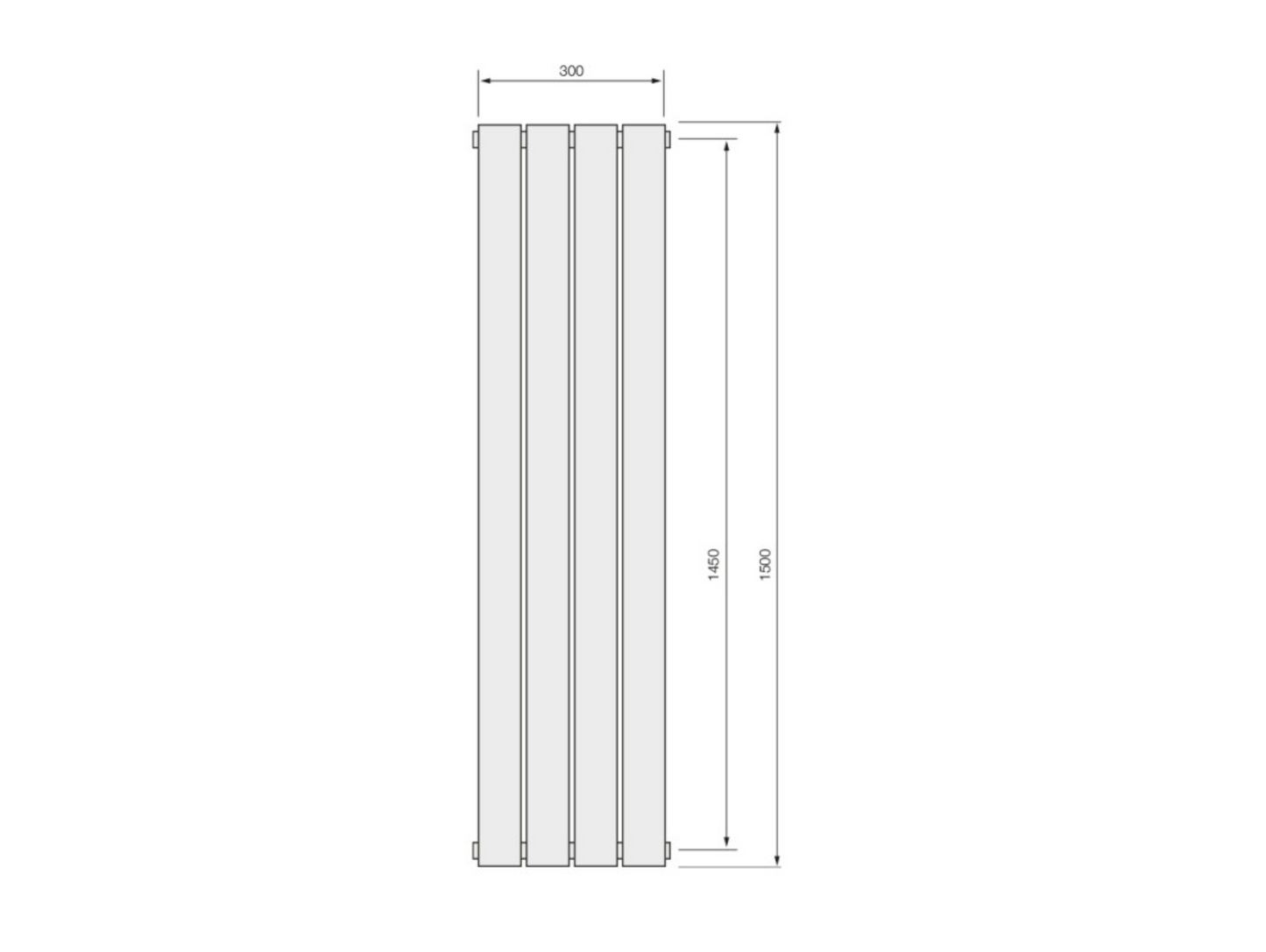 Synergy Attika 300 x 1500mm Anthracite Vertical Radiator