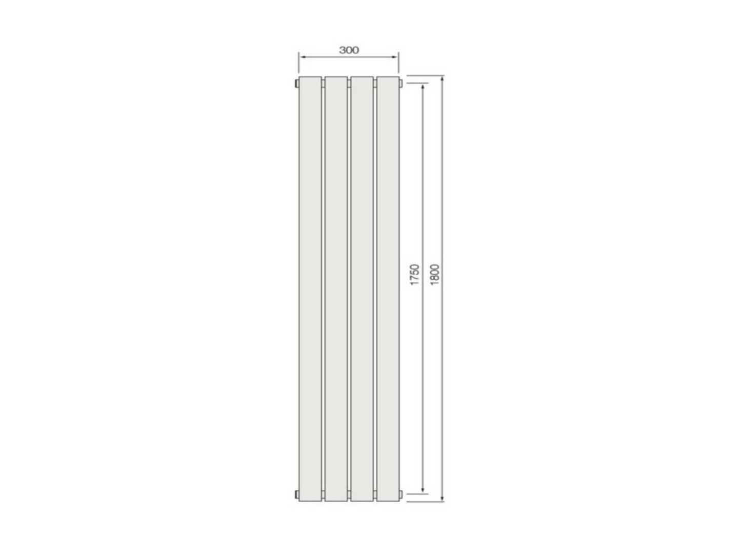 Synergy Attika 300 x 1800mm Anthracite Vertical Radiator