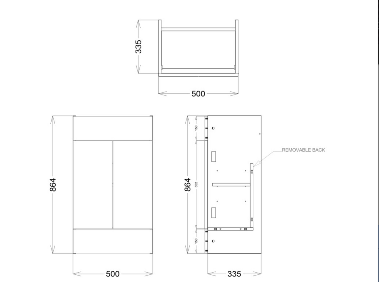 Synergy Blend 500mm Clay Full Depth Vanity Unit