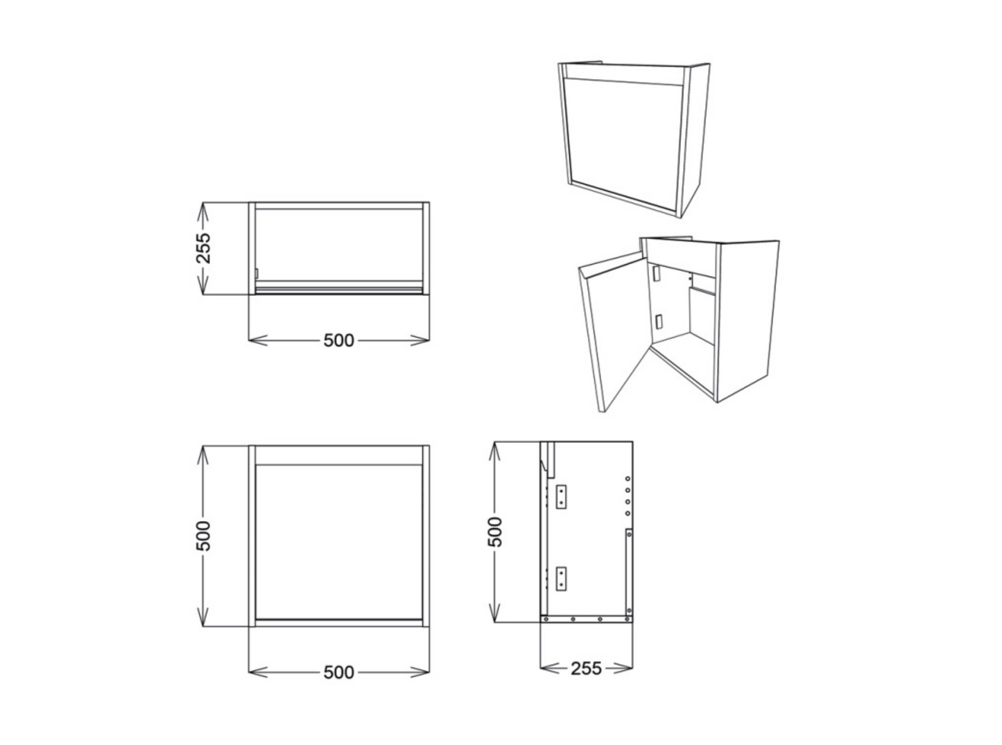Synergy Craft 500mm Oak & Clay Wall Hung Cloakroom Unit