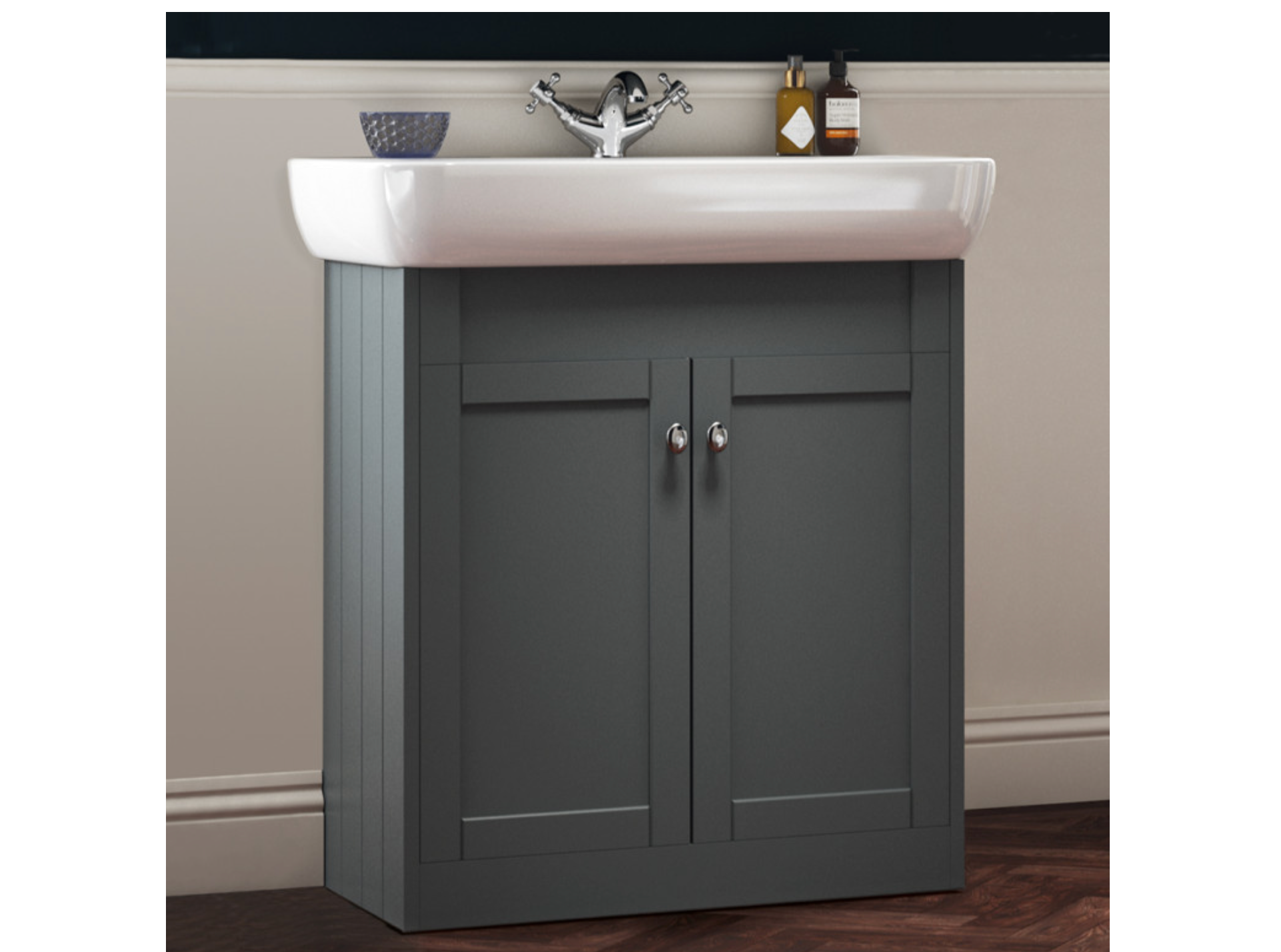 Synergy Henbury 800mm Mount Grey Floor Vanity Unit