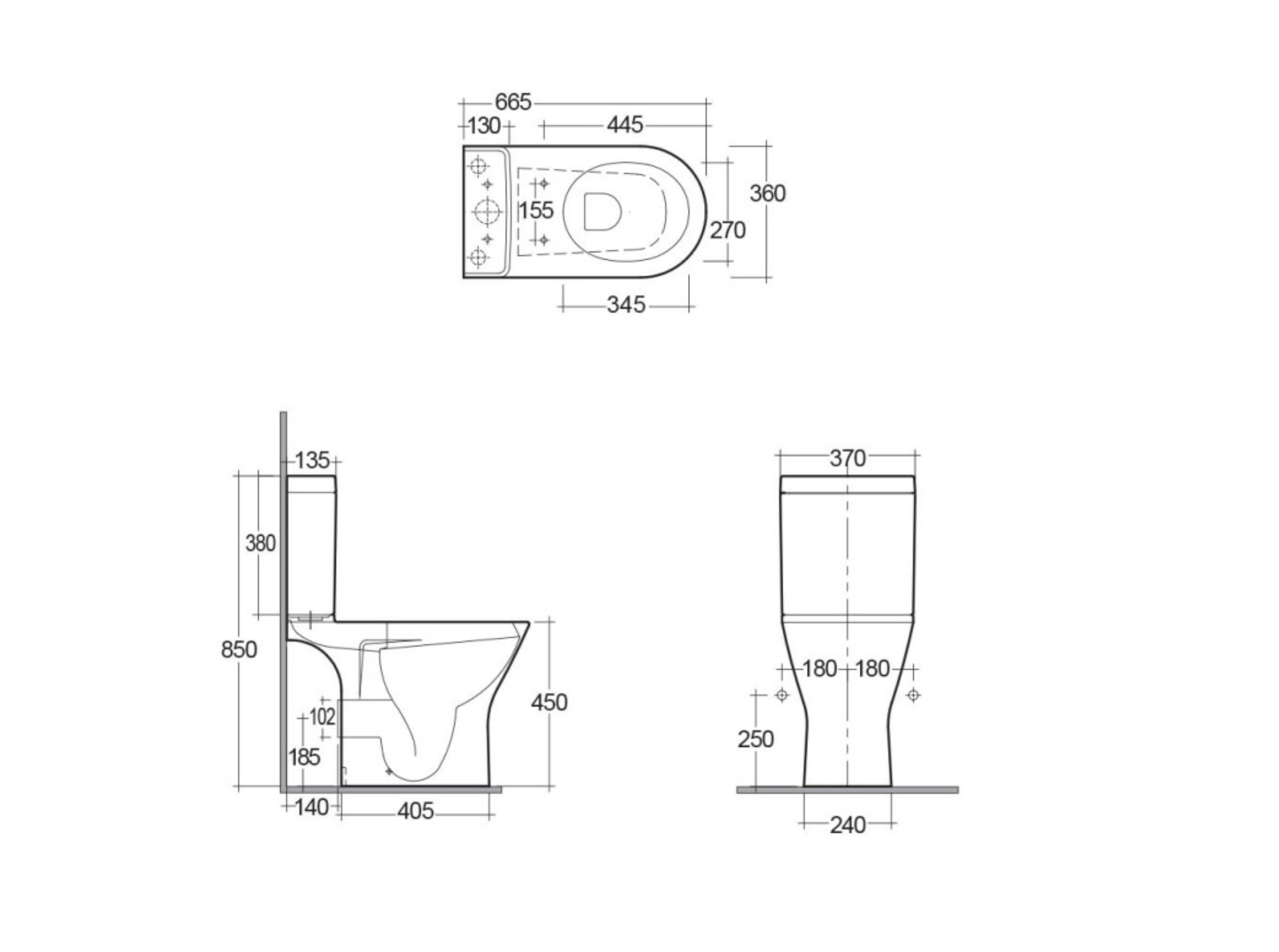 Synergy Marbella Maxi Close Coupled Full Access Open Back Pan