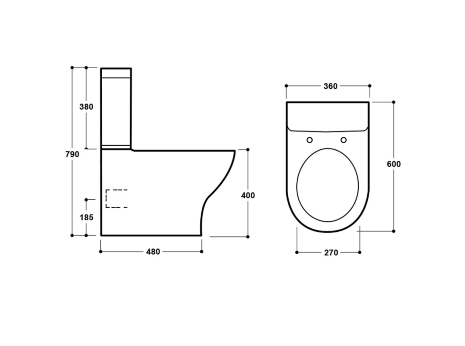 Synergy Marbella Mini Back To Wall Close Coupled WC Pan