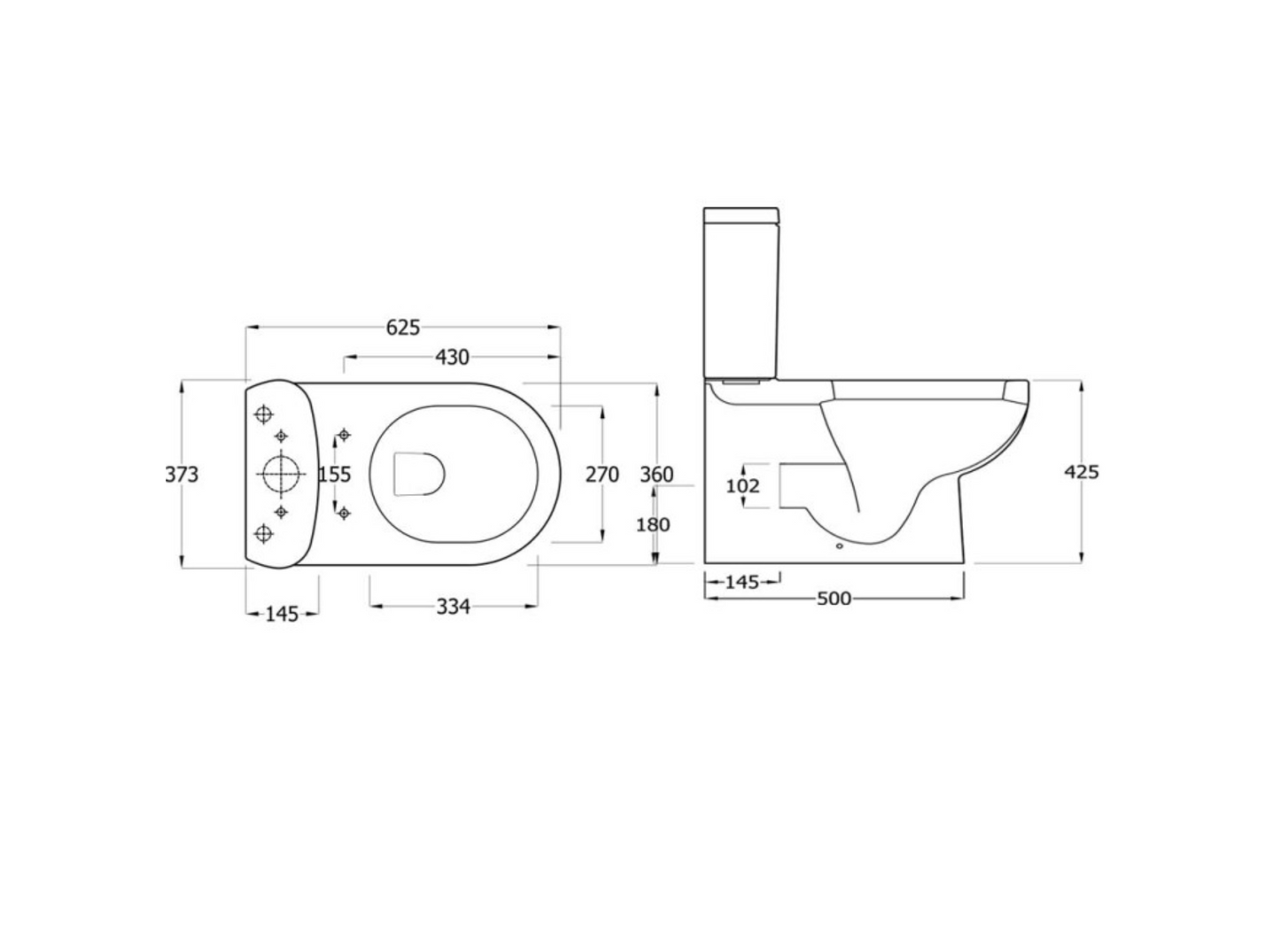 Synergy Tilly Back To Wall Close Coupled WC Pan