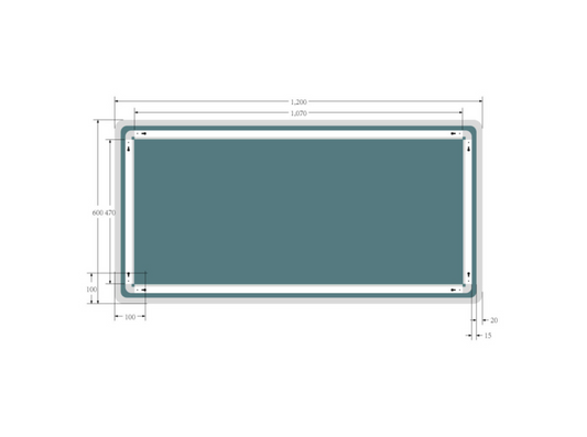 Synergy Yama 1200mm LED Strip Mirror With Touch Switch