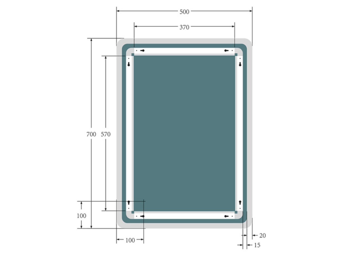 Synergy Yama 500mm LED Strip Mirror With Touch Switch