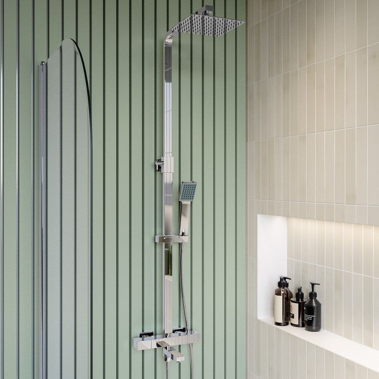 Kartell K‑Vit Pure Option 4 Thermostatic Bar Shower with Adjustable Slide Rail Kit