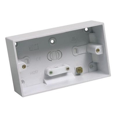45 mm Deep 2‑Gang Pattress Box – Surface-Mount Back Box with Earth Terminal