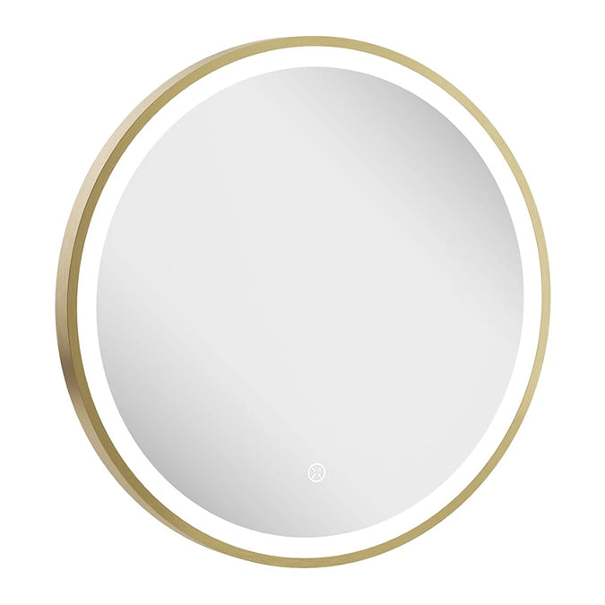 Clio Round Brushed Brass Mirror – Modern Decorative Bathroom Mirror