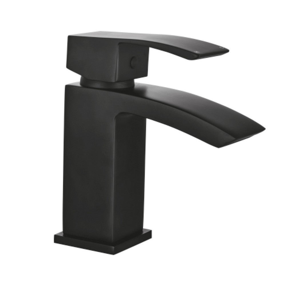 Descent Black Tall Basin Mixer Tap – Matt Black, Waterfall Spout, Click‑Waste Ready