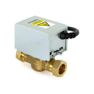 Total Home TTH222MZV 22 mm Motorised 2‑Port Zone Valve – Replaceable Head + Manual Lever