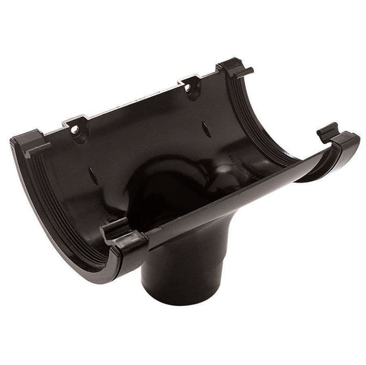 112mm Round Gutter Running Outlet – uPVC Gutter to Downpipe Connector