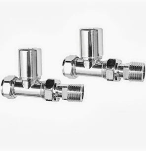 15mm Rad Valve Angled Chrome