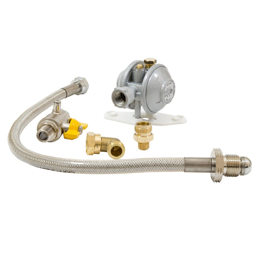 Single Wall Mounted LPG Regulator with OPSO & Stainless Steel Pigtail - MBSIN-OPSO-429-SS
