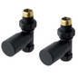 Black Straight Radiator Valve – 15 mm Compression, Matt Black Finish