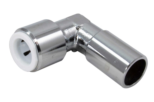 10mm Push Fit Elbow Chrome 15mm Spigot