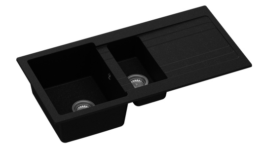 Riva 150 Inset Black Metallic Quartz Sink