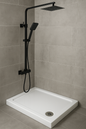 Verne Exposed Thermostatic Square Shower System – Black