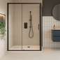 S6+ 1200 Sliding Shower Door – Black Frame