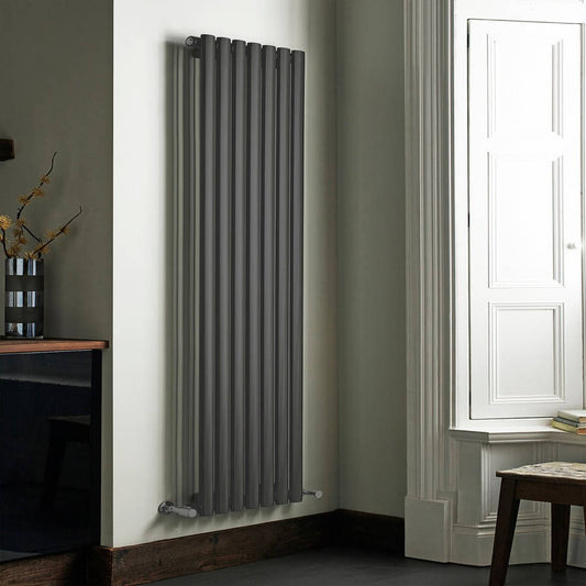 Aspen Vertical Double Radiator – Textured Grey 1600 x 430mm