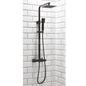 Scudo Lunar Black Square Rigid Riser Thermostatic Shower