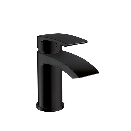 Belini Black Mono Basin Mixer Tap – Matt Black, Includes Click‑Waste