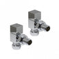 Kartell K‑Rad Square Angled Radiator Valve Pair – Chrome Brass (CUBE‑ANG)Square Angled Valve Pair – Kartell K‑Rad Modern Chrome Radiator Valves