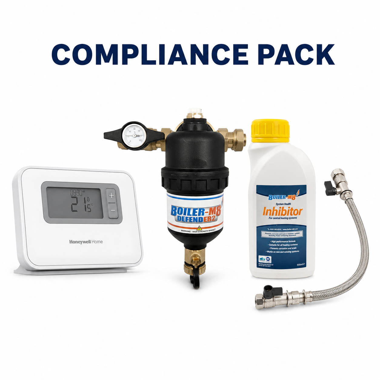 Honeywell T3R Boiler Compliance Pack – Thermostat, Filter, Inhibitor & Filling Loop
