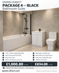 Black Bathroom Suite Package 4 – 1700mm Bath