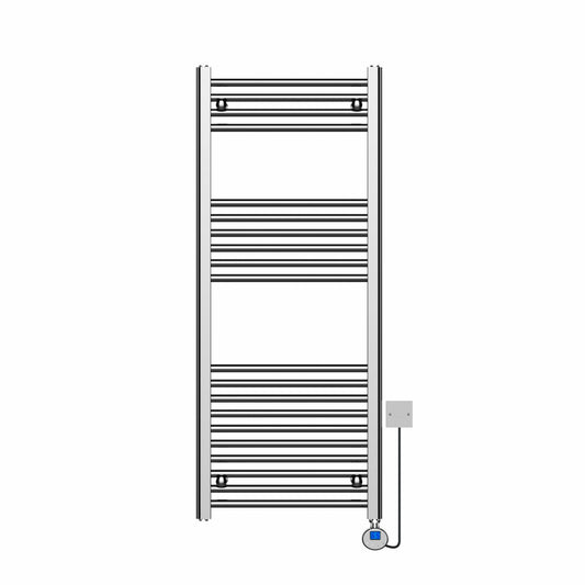 K‑Rail 500 × 800 mm Chrome Towel Rail – 25 mm Tubular Ladder Radiator