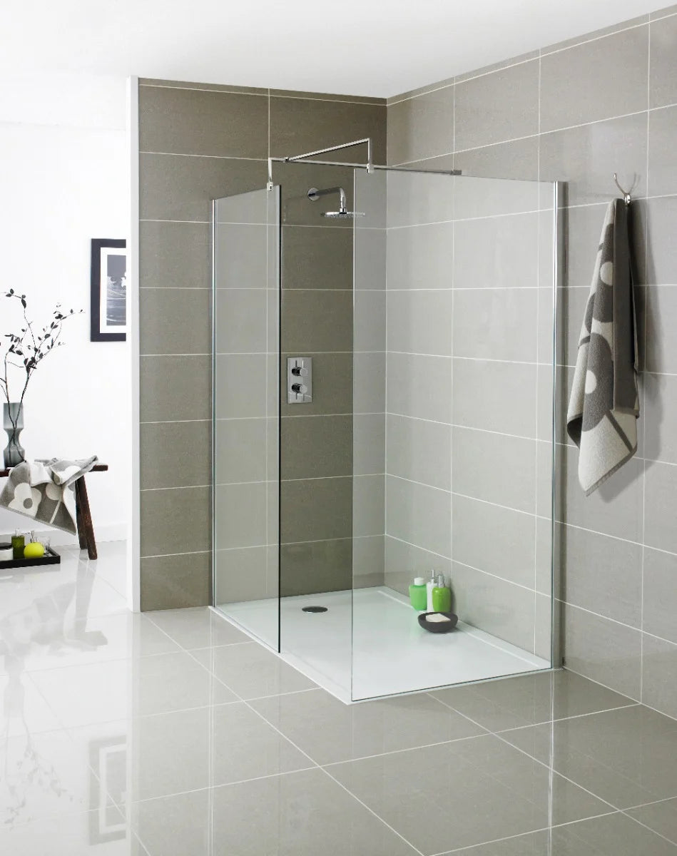 KV8 Wetroom Screen 1200x2000mm (GLASS ONLY) Profile and Support Arm Sold separately