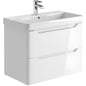 Ella 800 × 444 × 550 mm Wall‑Mounted Vanity Unit – 2 Soft‑Close Drawers