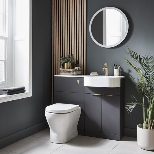 Fusion P Basin Unit – Matt Dark Grey Vanity with Basin