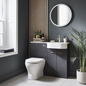 Fusion P Basin Unit – Matt Dark Grey Vanity with Basin