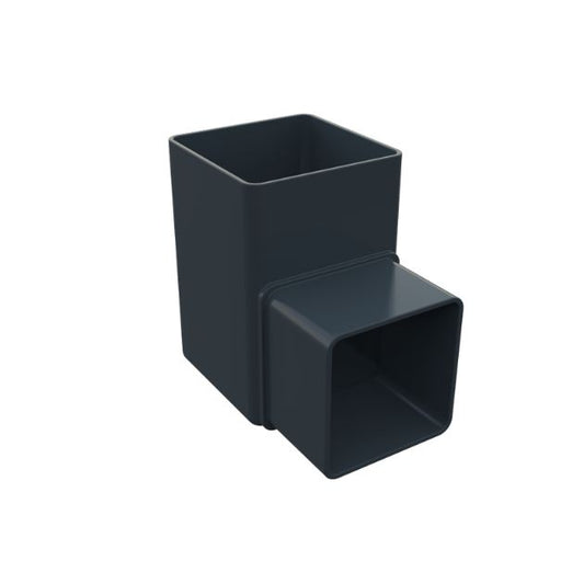 Square Gutter 90° Downpipe Elbow – 65mm Right Angle Bend Connector