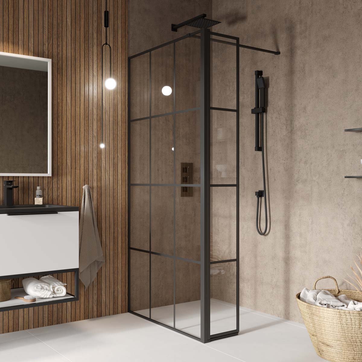 Scudo S8 900 × 2000 mm Wetroom Screen – 8 mm Toughened Glass, Frameless Panel