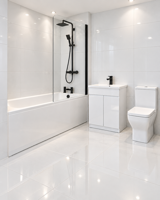 Black Bathroom Suite Package 4 – 1700mm Bath