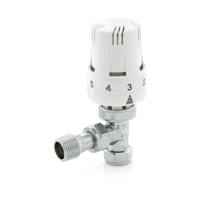15mm Angled Thermostatic Radiator Valve (TRV) | Heating Control Valve