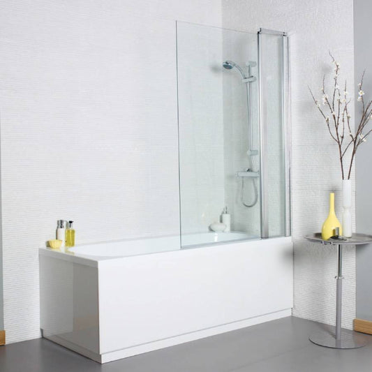 Koncept Straight Square Bath Screen – Frameless Modern Design