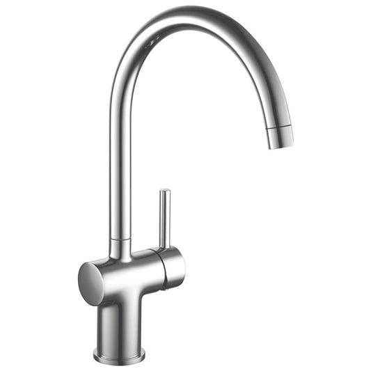 KVIT Plan Kitchen Sink Mixer Tap – Chrome, Swan-Neck, Deck-Mounted