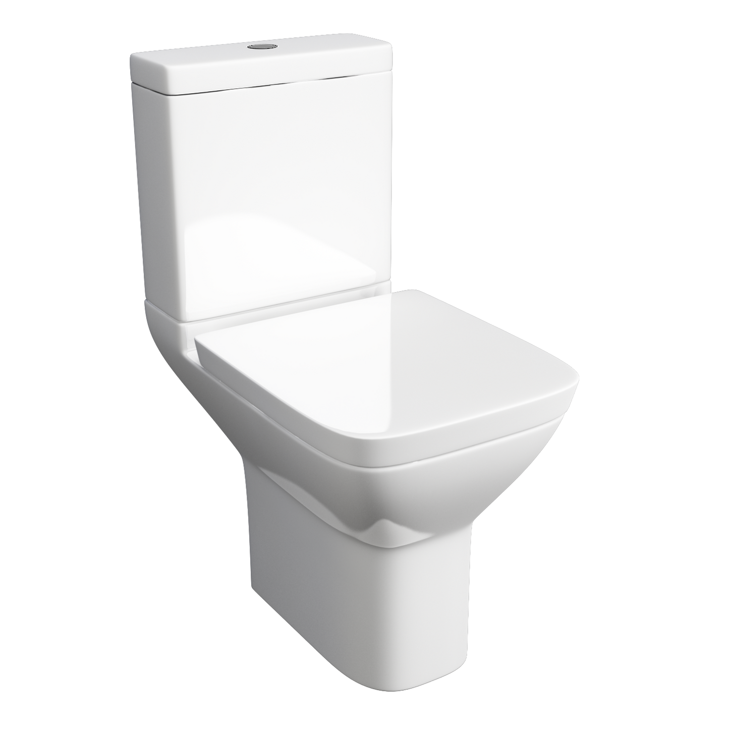 Project Square Close-Coupled Toilet Pan, Cistern & Soft-Close Seat