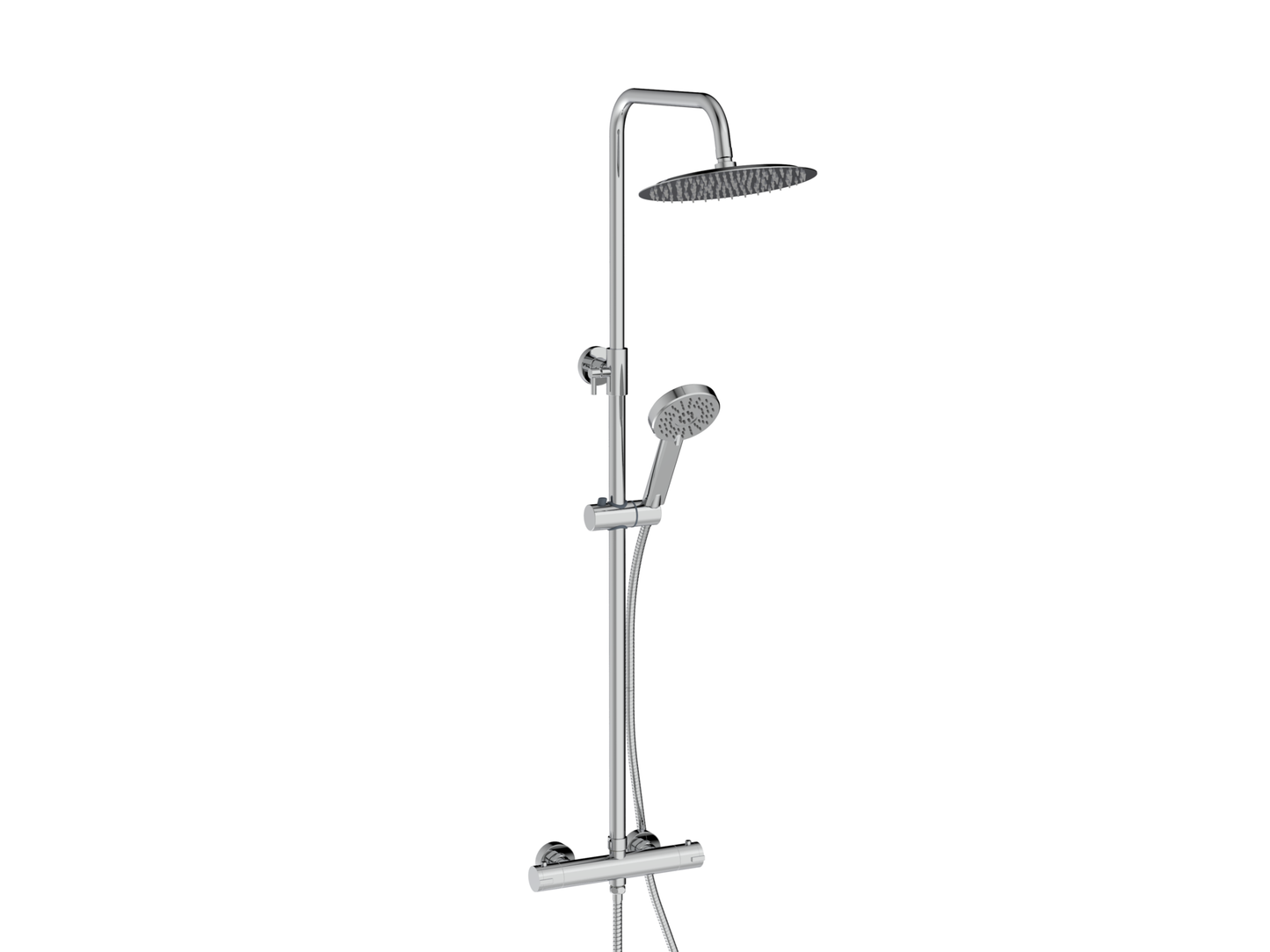 Serena Round Chrome Shower Set with EasyKit – Scudo | Modern Shower Solution