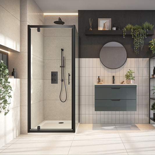 Scudo S6 800 mm Black Glass Side Panel – 1850 mm High